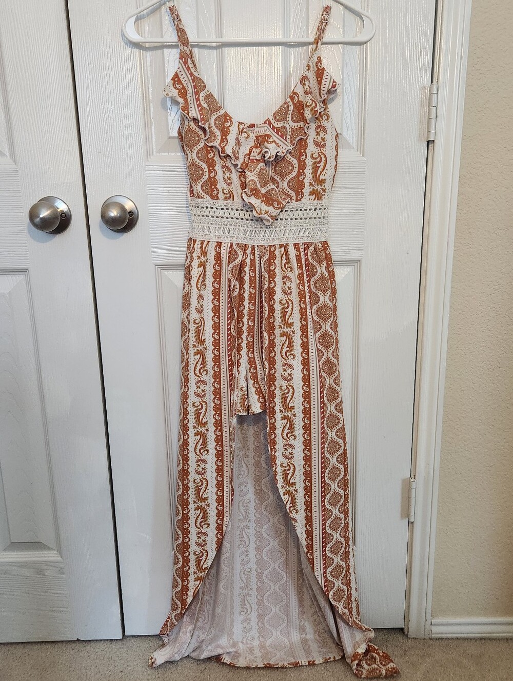 Boho Ruffle Spaghetti Strap Maxi Dress